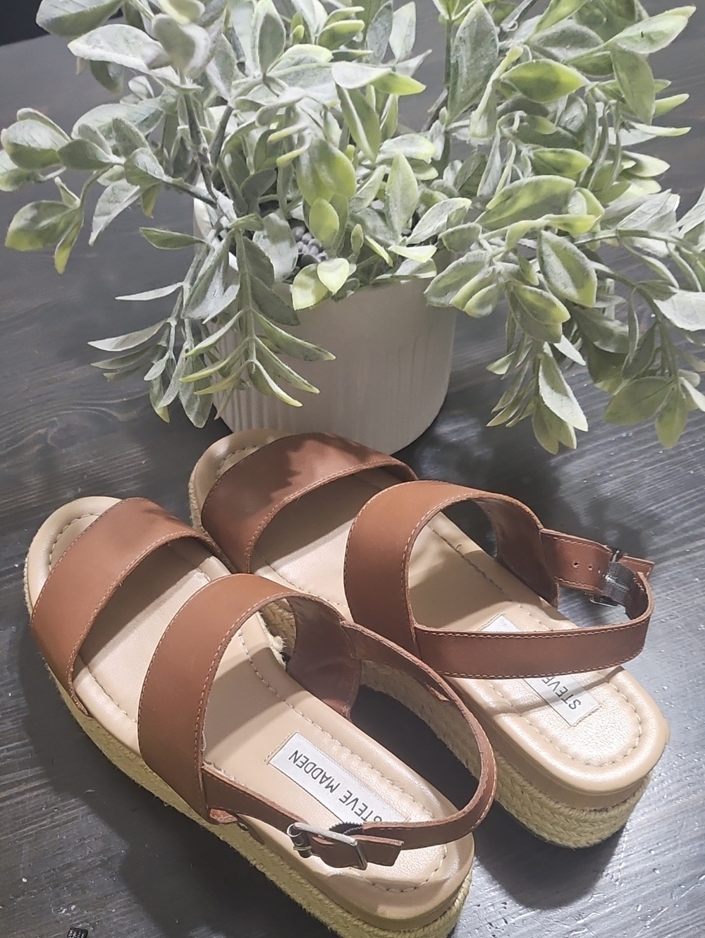 Steve Madden Brown Espadrille Platform Sandals